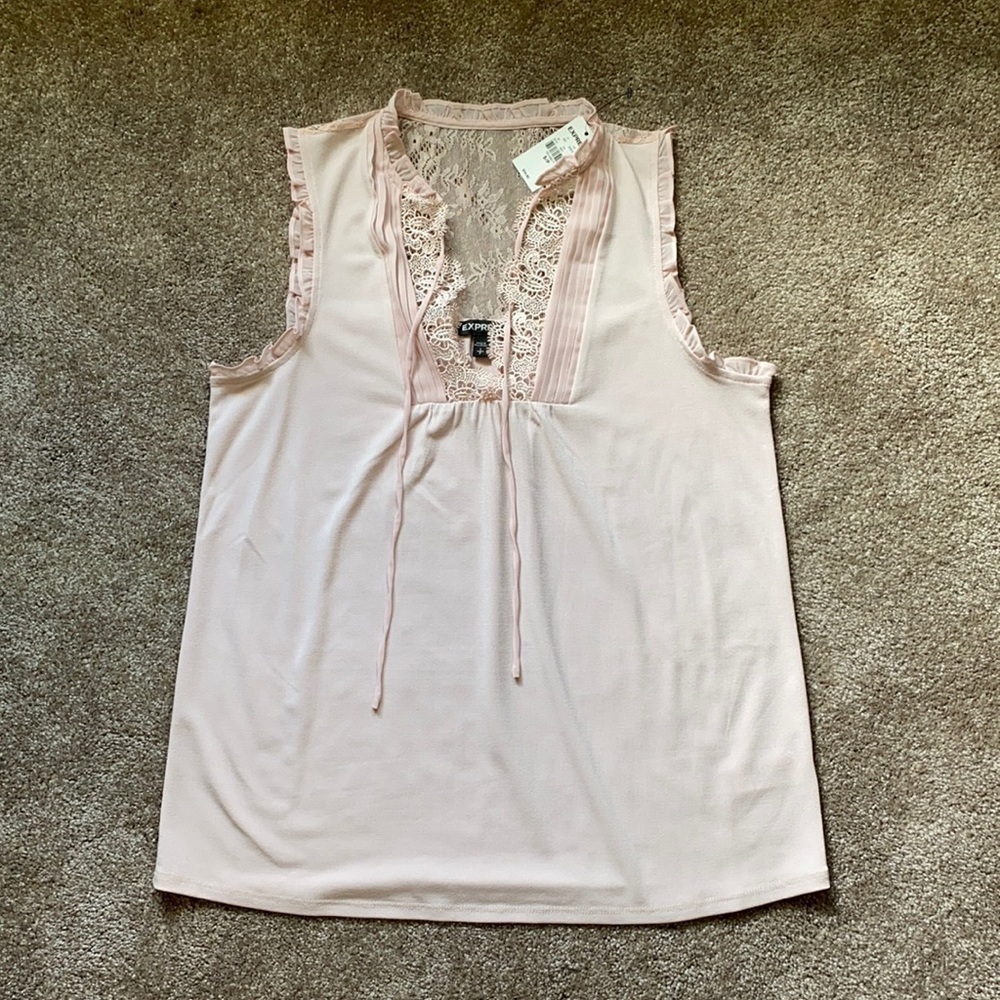 Express Lace Detailed Tank Top Blouse